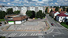 Nově zrekonstruované parkoviště v Rychnově nad Kněžnou 2021. Fotografie z dronu.