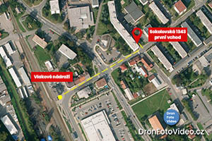 Mapa cesty z vlakového nádraží RK do fotoateliéru DronFotoVideo